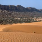 dune, sable, falaise, Bandiagara, pays, dogon, Mali